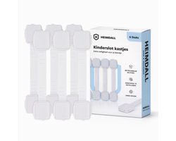 Heimdall® Premium Kinderslot Kastjes (6 stuks) – Kastbeveiliging voor Kinderen | Extra sterk en scheurt niet | Dubbelzijdig Openbaar Kinderslot Kast