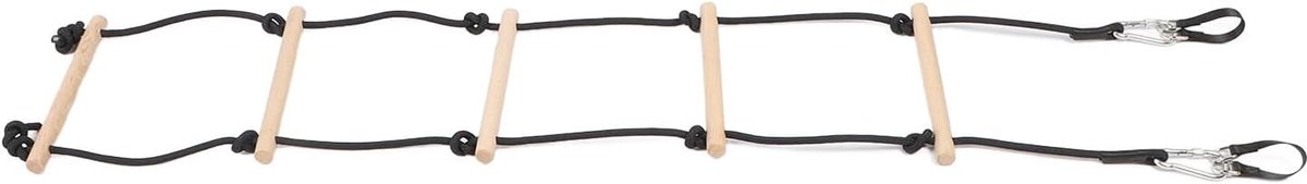 Schommeltouwladder - Klimtouw voor kinderen - Buiten spelen - Beuken en polyester - 36x15x12 cm - Bruin