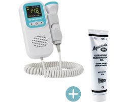 Sensitest Foetale Doppler – Baby Hartslagmeter voor Thuis – Inclusief Ultrasound Gel 60g – Zwangerschap vanaf 12 Weken – Fetal Doppler met LCD Display & Audio