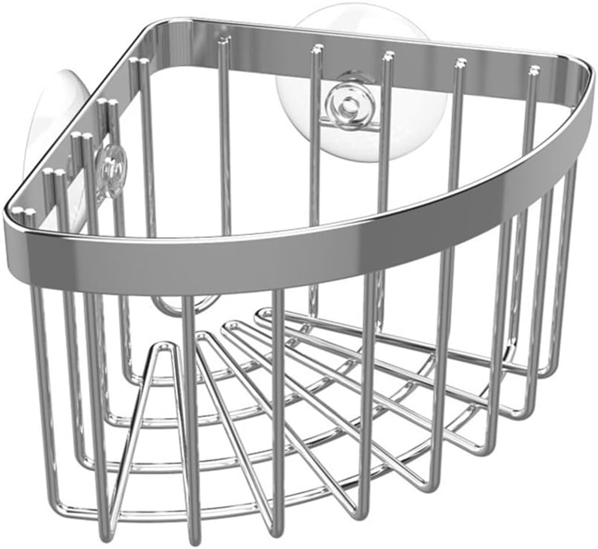Sponshouder Keuken - Hoek Organizer - Ruimte Besparen - 2-in-1 Ontwerp - 14x14x10cm - Zilver