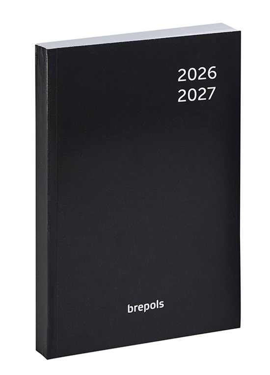 Brepols agenda 2026-2027 - Student CLASSIC FLEXI - Schoolagenda - 1 week op 2 pagina's - Soepele omslag - Weekoverzicht - Zwart - 9 x 16 cm