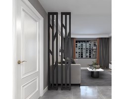 Afneembare Roomdivider - Staande Scheidingswand - Ruimte Indelen - Zonder Boren Plaatsen - 60 cm Breedte H125cm - Zwart