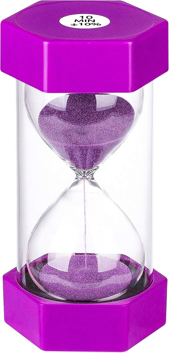Zandloper Timer - Zandklok Uurwerk - Tijdmanagement Spelletjes - Duurzaam Kunststof Frame - 132cm Hoog - Paars