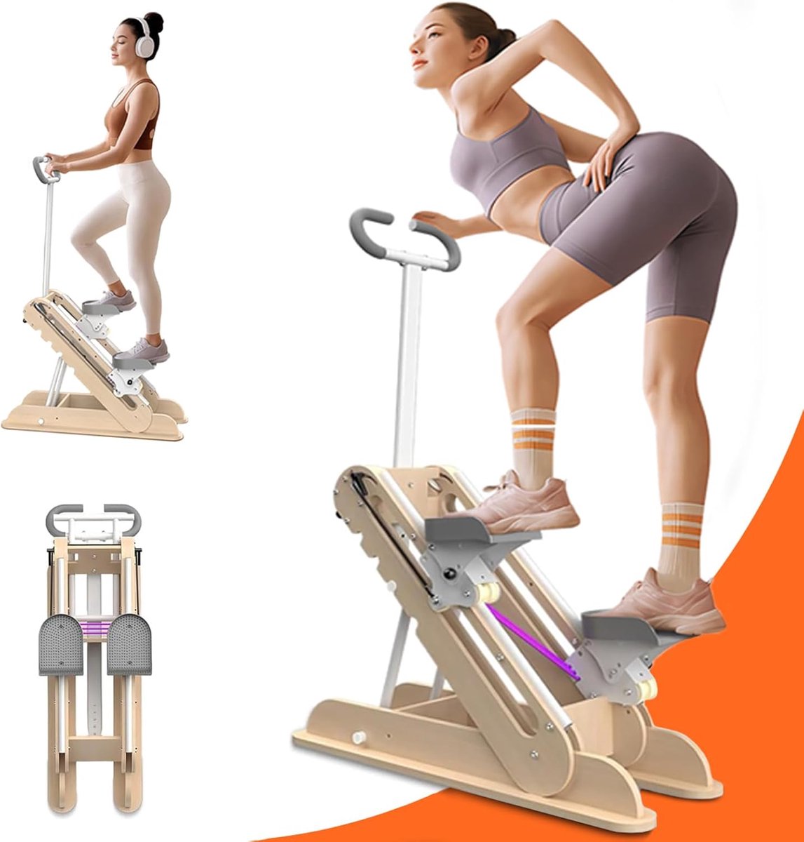 Oefenstepper Thuistraining - Trapklimmachine Cardio - Effectieve Thuisfitness - Opvouwbaar Ruimtebesparend - Verstelbaar Stuur