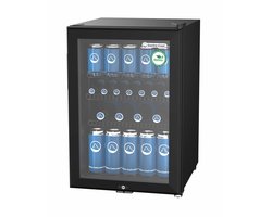 Gastro-Cool KW65 - Mini koelkast met glazen deur 62 Liter - Zwart/Zwart/Zwart 204101