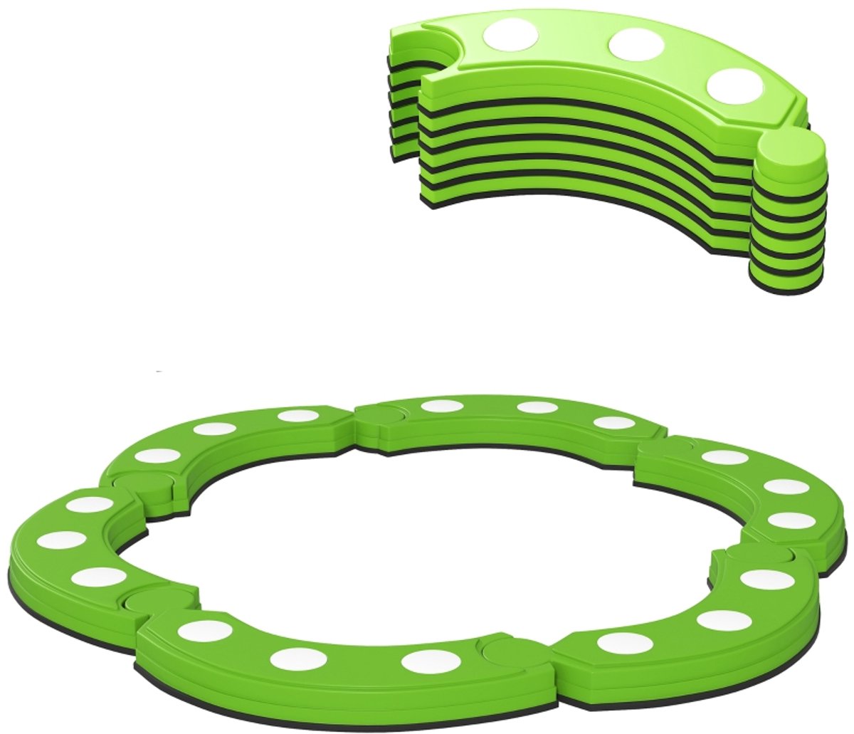 Balancebalken Kinderen ROLIPO - Balansstenen Set 6 Delig - Sensorisch Speelgoed - Evenwicht Trainer - Ø101x7 cm - Anti-slip Stapstenen - Motoriek Speelgoed - Binnen en Buiten - Montessori Speelgoed - 50 kg Belastbaar - Groen