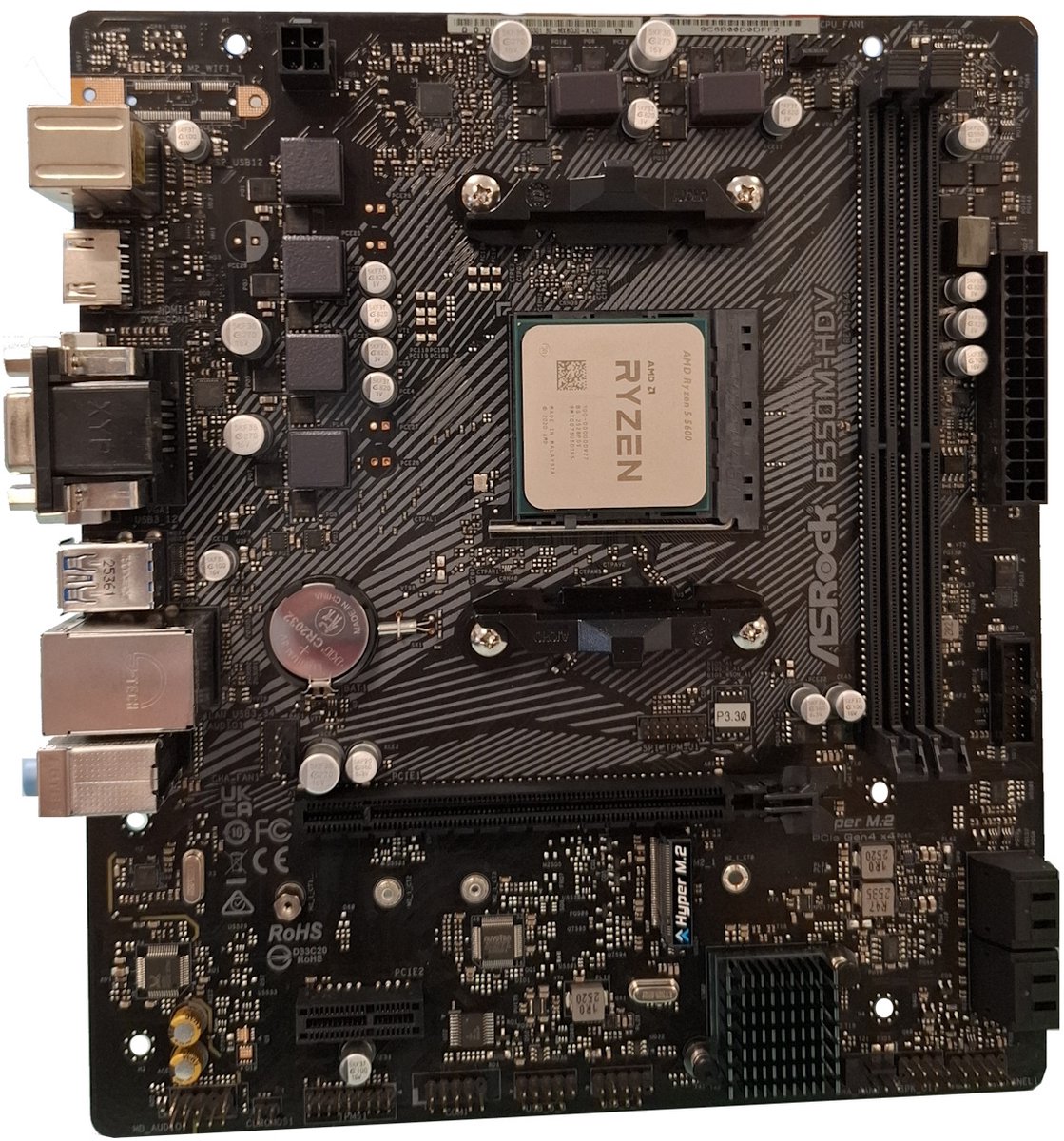 Azerty Combokit Asrock 5600 - Combokit AMD Ryzen 5 5600 - Asrock B550M-HDV
