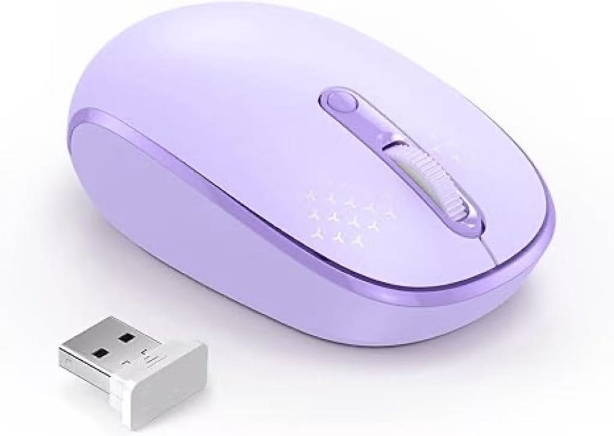 Sounix Draadloze Muis - 2.4G - Voor Laptop en Computer - DPI 1600 - Stil - Paars