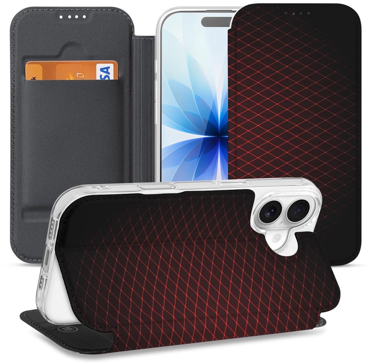 Telefoonhoesje iPhone 17 Geruit Rood