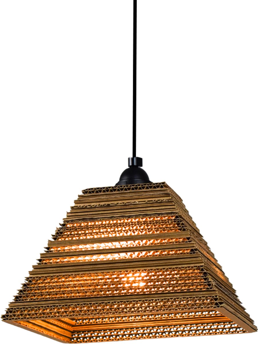 Kartonnen stavern lamp - Hanglamp - Kartonnen lamp - Kartent