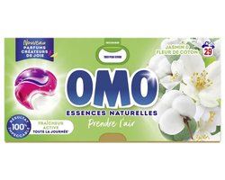 OMO Lessive Capsules 3-en-1 Jasmin & Fleur de Coton – Krachtige Reiniging & Zachte Frisheid – Wasmiddelcapsules