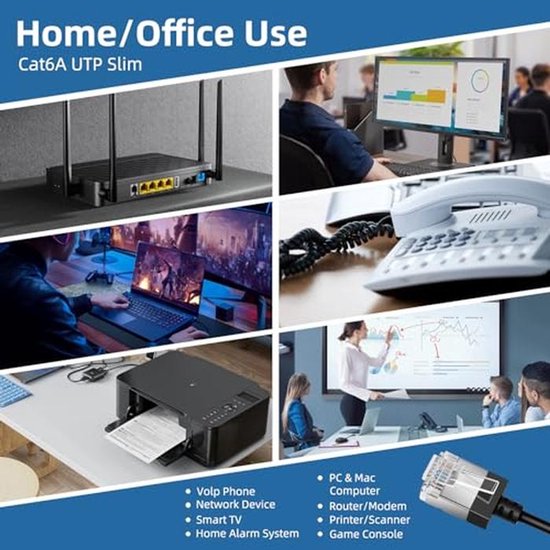 Reulin Ultradünnes Ethernet-Kabel, LAN, Internet, hohe Geschwindigkeit, Cat6, Ethernet-Kabel, 1 GHz, Gigabit RJ45, Netzwerkkabel