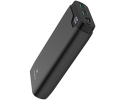 imoshion® Powerbank 20000 mAh - 22.5W Snellader - USB C / USB A - LED Display - Powerbanks - Universeel - Noodpakket - Zwart