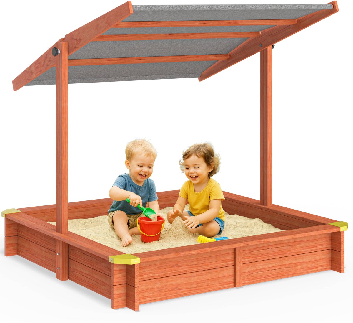 Spielwerk Zandbak - Hout Zonnedak UV 50+ Max - 140x140x120cm