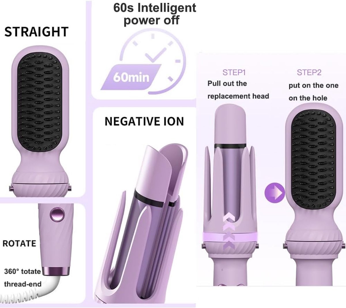 Allesto 3-in-1 Automatische Krultang met Verwisselbare Pennenhouders - afbeelding 3