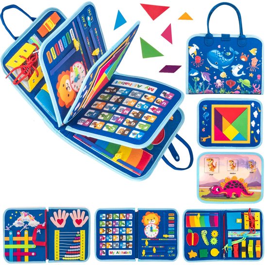 Foto: Speelbord voor peuters sensorisch speelbord educatief speelboek leerspeelgoed voor kinderen montessori speelgoed voor jongens en meisjes leeractiviteiten voor kleuters en reisspeelgoed