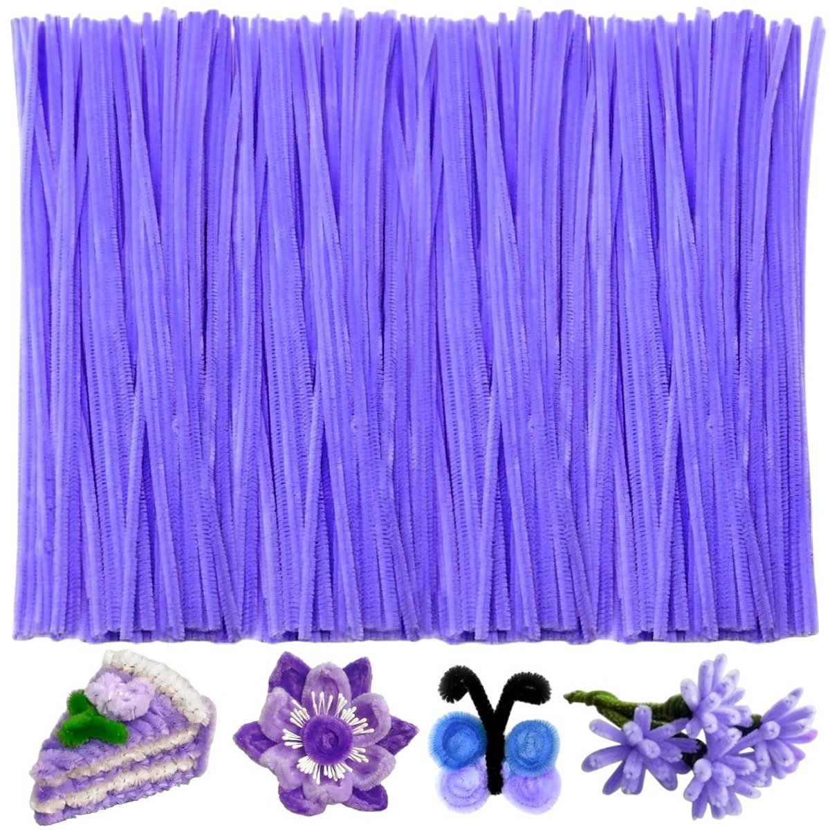 Fako Bijoux - 100 Paarse Pijpenragers - Set van 100 Stuks Chenille Draden - Paars - 30 cm Lang - Knutselen - DIY - Hobby - Chenille Draad – Gekleurde Flexibele Pijpenragers - Kinderen en Volwassenen - 100 Stuks