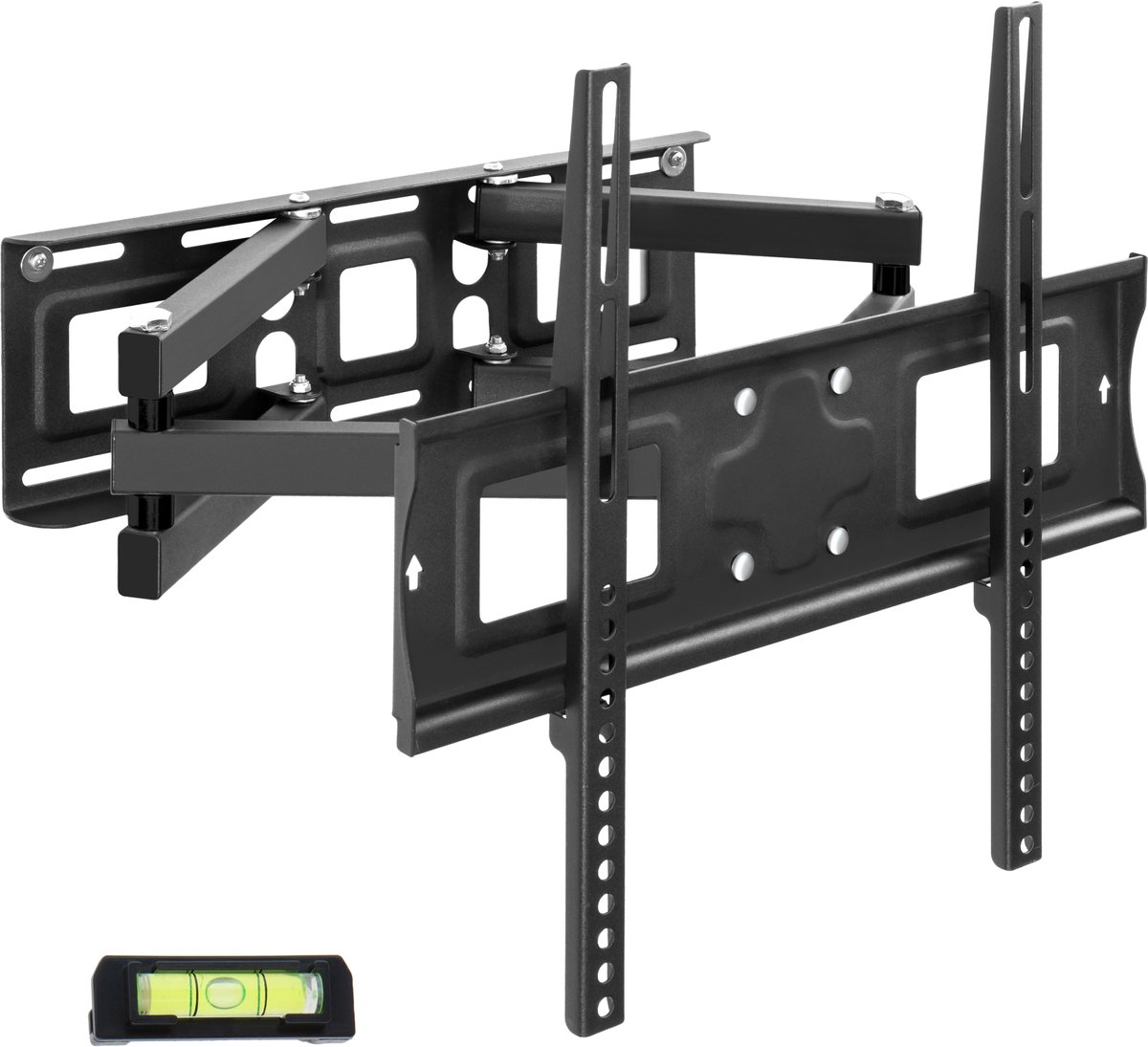 tectake® TV-Muurbeugel voor Flatscreens | Kantelbaar en Draaibaar | Max VESA 400x400, Tot 70 kg | Geschikt voor 66 cm (26 inch) - 191 cm (75 inch) | Zwart