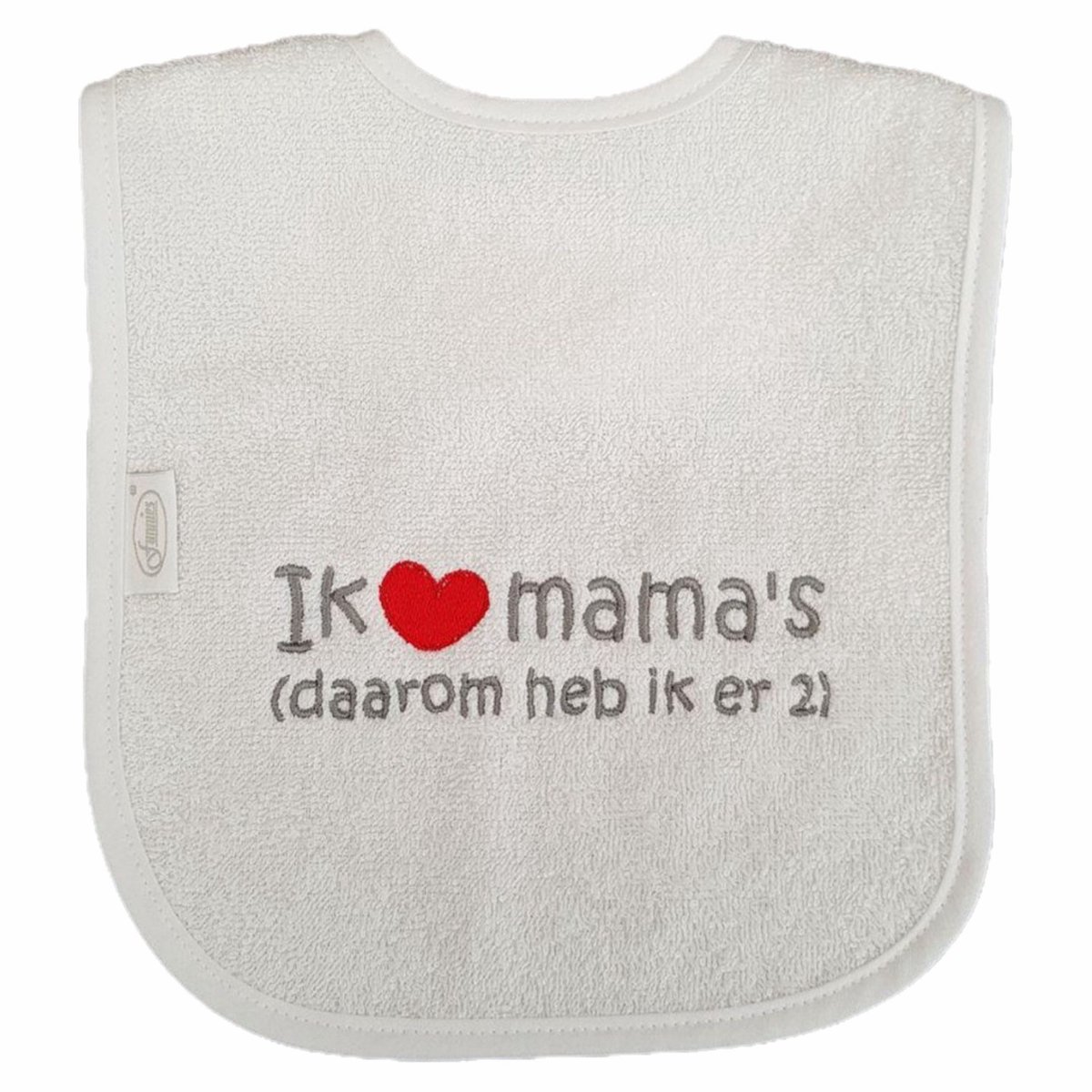 Witte slab met "Ik hou van mama's, daarom heb ik er 2"