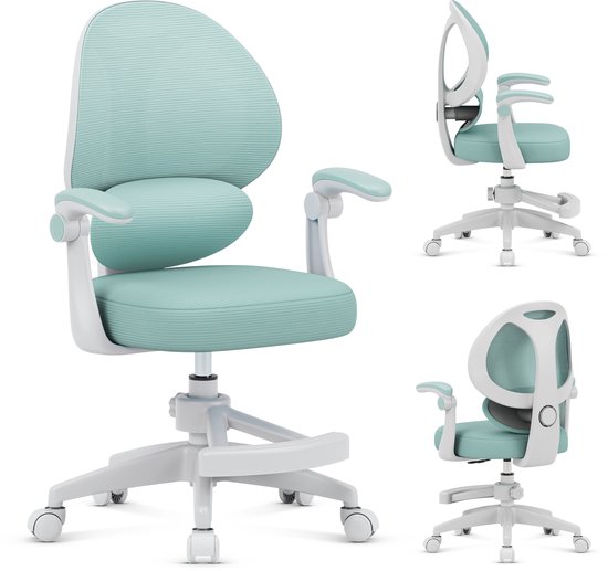 Mark Adler Junior 4.5 Kinderbureaustoel - Ergonomische Kinder Bureau Stoel met Voetsteun - Verstelbaar & Comfortabel - Blauw