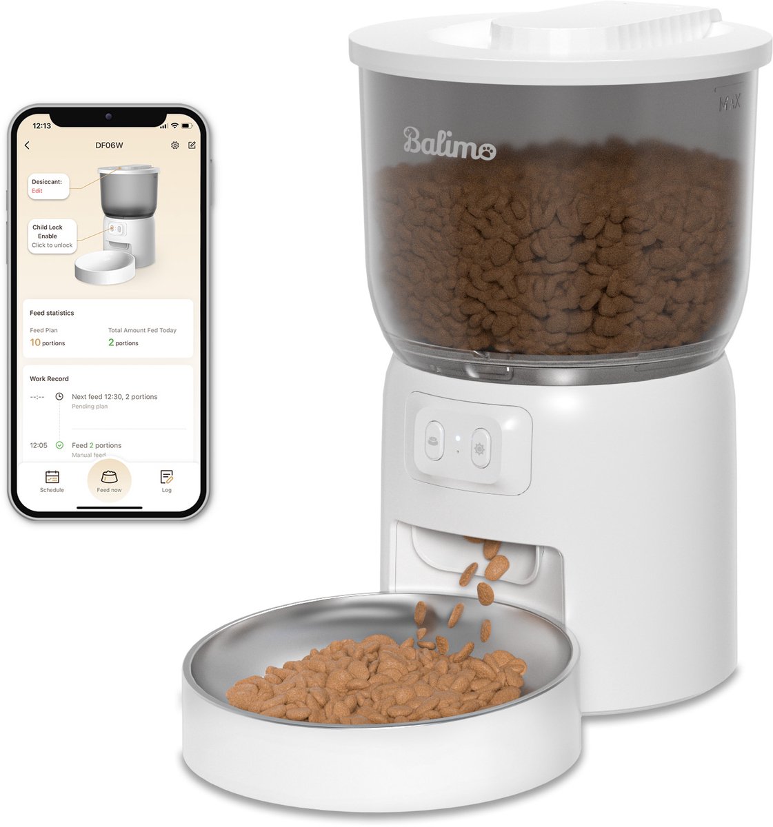 Balimo Voerautomaat met App - Automatische Voerbak 3L - Balimo - €37,99