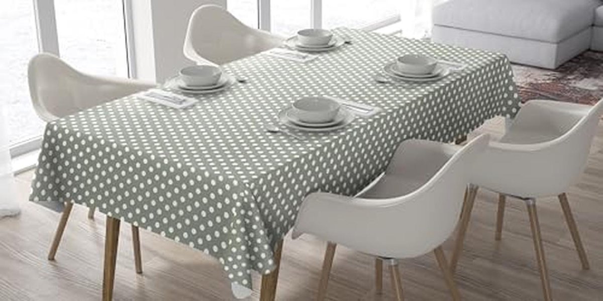 Polka Dot PVC Tafelhoes - Sage Green 100cm x 140cm