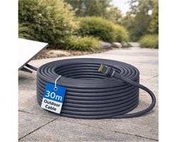 Kabel voor Starlink Gen 3 30M Buitenkabel van MMOBIEL – Waterdichte Verlengkabel voor Lange Afstanden met Duurzame PVC-koperen Kern – Vervangende Kabel voor Wandhouders voor Starlink Gen 3