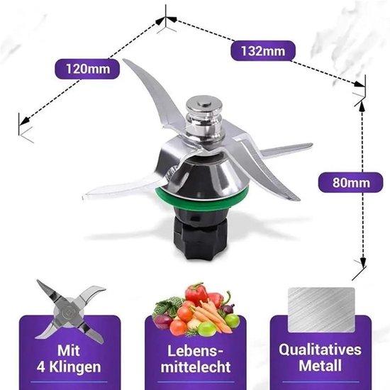 Vervangend mes voor keukenmachine - reserveonderdelen en vervangende accessoires - Zilver - Universele messenset voor TM5/TM6 - Universele messenset voor TM5/TM6 - Vervangende mengbladen voor het TM5/TM6 keukenmixmes van Merkloos — afbeelding 2