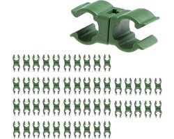 50 plantensteun clips - Kruisvormige clips - Universele plastic klimpaal clips - Geschikt voor tuinen, boomgaarden en tomatenrekken - 16mm