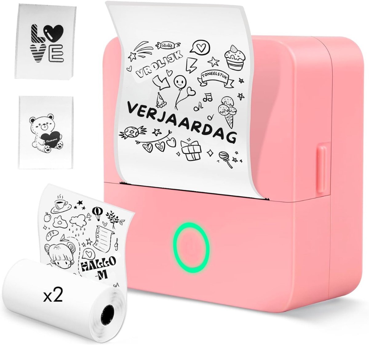 Aura® Labelmaker - Laberprinter - Draagbare Laberprinter - Roze- 14cm x 10cm x 5cm