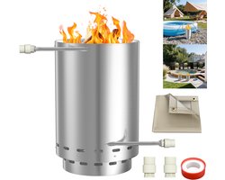 Froadp 2er Poolheizung Schwimmbadheizung Edelstahl Pool Heizungen Feuertonne Anschluss Ofen