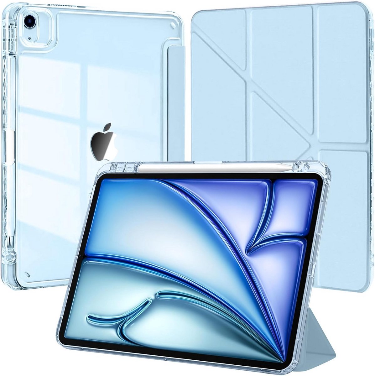 iPad Air 13 Inch en iPad Pro 12.9 Inch Case met Penhouder en Meerdere Kijkhoeken