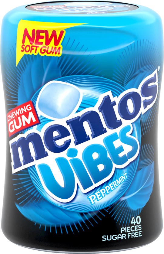 Mentos Gum Vibes Peppermint - Kauwgom - Suikervrij - 6x40stuks