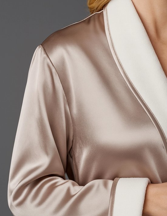 Zijden Dames Kamerjas Badjas - Gevoerde Zijden Kamerjas - Il Cieli Spa Robe - Luxe en Zacht - Julianna Rae - Maat Small/Medium