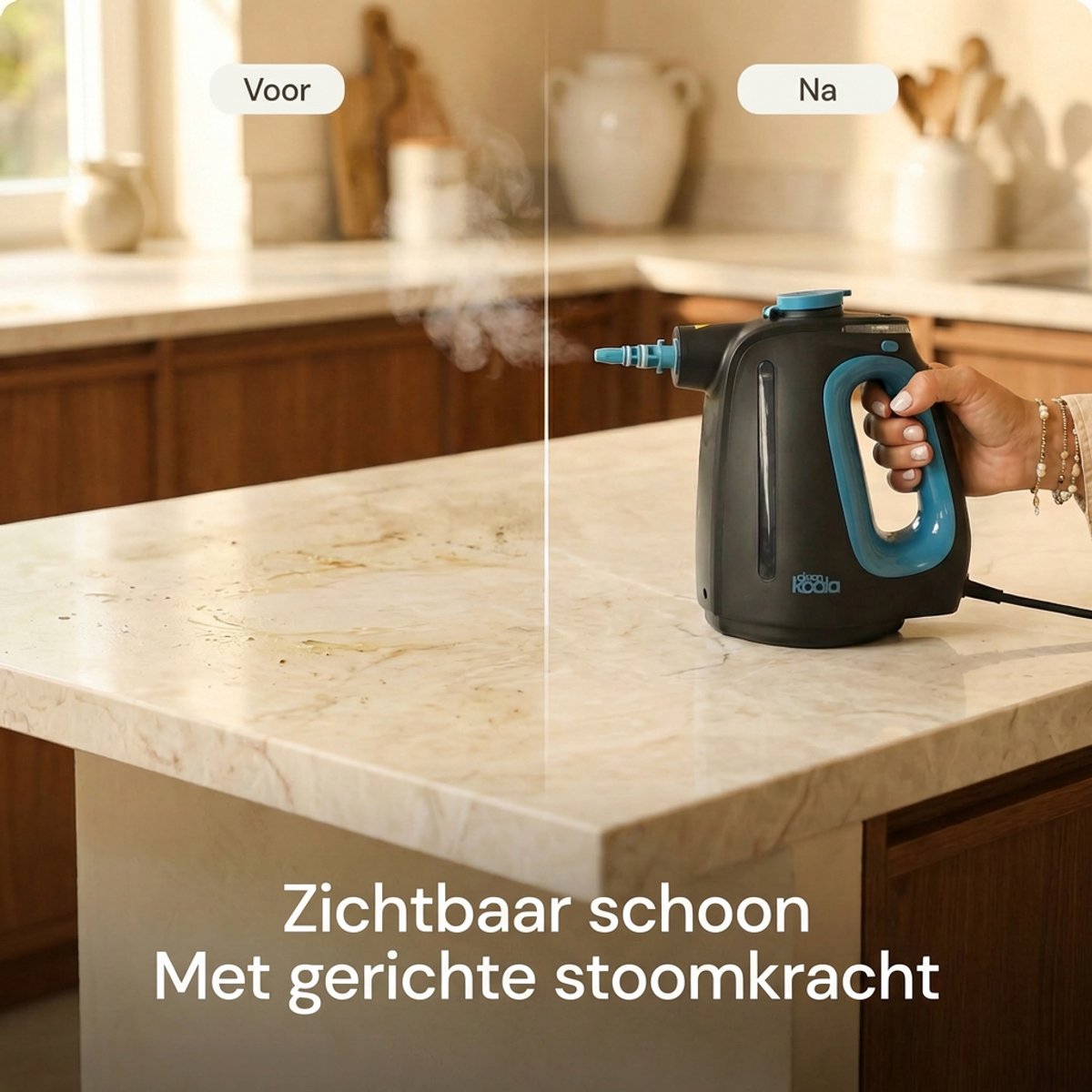 CleanKoala Handstoomreiniger – 15 sec Opwarmtijd – 30 min lang stomen – Incl. 12 Accessoires - Voor Badkamer, Keuken, Bank & Meubels thumbnail 2