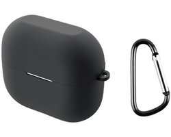 Telestore - hoesje geschikt voor Samsung Galaxy Buds3 FE / Buds 3 / 3 Pro soft case cover - grijs - TPU hoesje Beschermhoes - Samsung Galaxy Buds3 FE / Buds 3 / 3 Pro Cover - Buds3 hoesje - gel hoesje met sleutelhanger