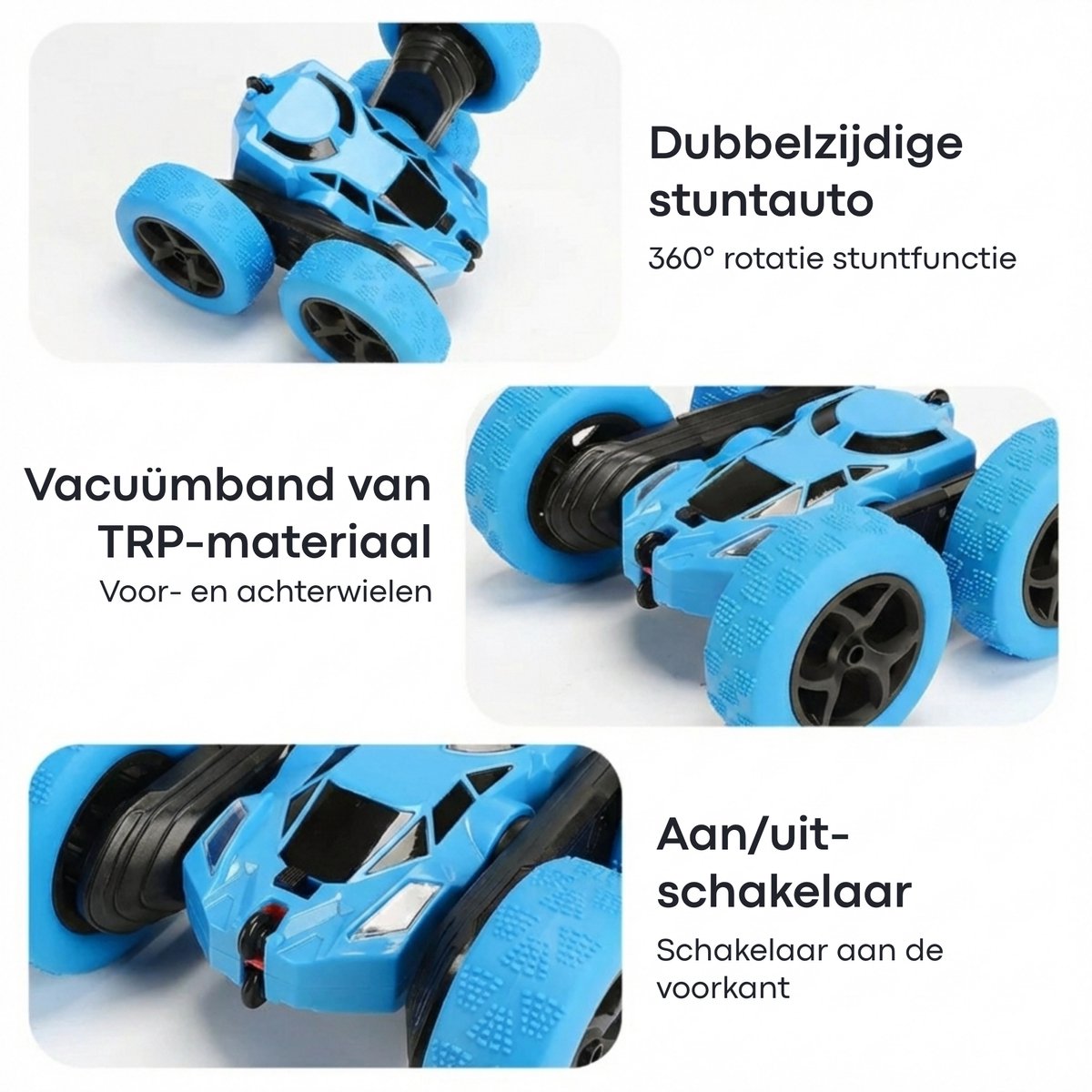Nexar Bestuurbare Auto voor Jongens - RC Auto - Afstandsbestuurbare Stunt Auto - 360° Flip - LED Verlichting - Speelgoed voor Binnen & Buiten — afbeelding 12