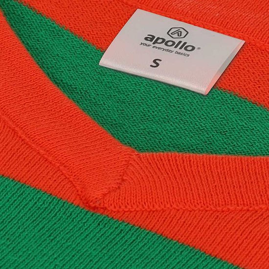 Morethansocks - Pull de carnaval tricoté à rayures - oranje/vert - Taille S à XXL - Pull Kruikenstad - vêtements de carnaval hommes - vêtements de carnaval femmes