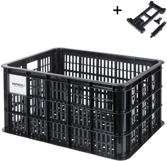 Basil fietskrat MIK L, 40L, gerecycled kunststof, black