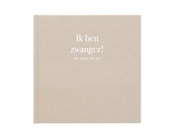 Zwangerschapsdagboek 'Ik ben zwanger!' - linnen omslag - 9 maanden zwangerschapsboek - mijn 9 maanden boek - zwangerschapsdagboek - cadeau zwangere vrouw - beige - zwangerschap - Writemoments