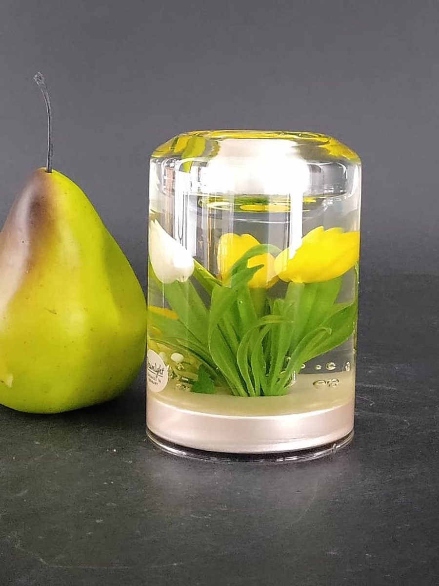 DreamLight Tulpen Geel Waxinelichthouder Candela Classic - Waxinelichthouder van Glas – Handgemaakt