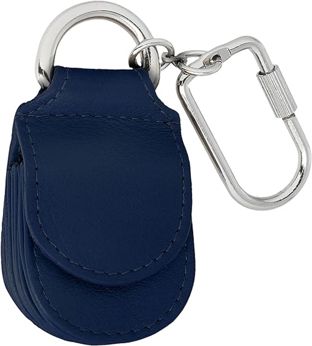 Imperatoris - Leren Sleutelhanger met Karabijnhaak - Keychain met Sleutelring - Geschikt voor Autosleutel & Fiets - Duurzaam en Stijlvol - 1 Stuk - Blauw