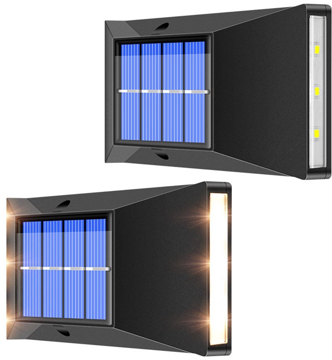 NAXSIR - Solar buitenwandlamp, solar tuinverlichting - padverlichting (2 stuks)