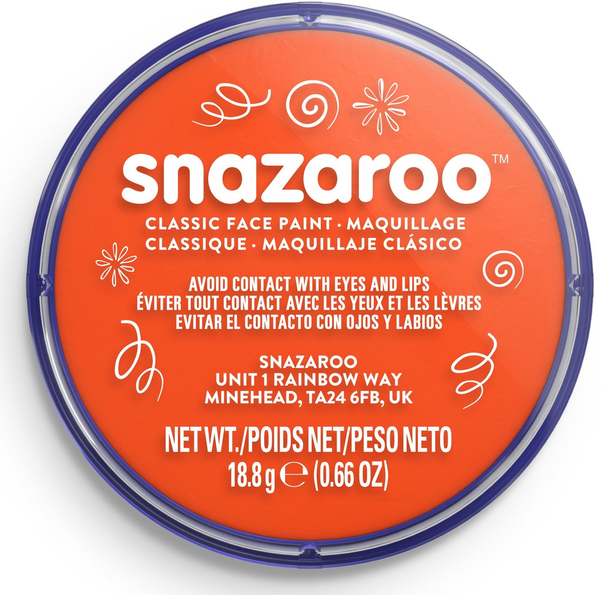 Snazaroo 1118552 - Dark Orange - 18ml Aqua Schmink & Kinderschmink voor Kinderen en Volwassenen