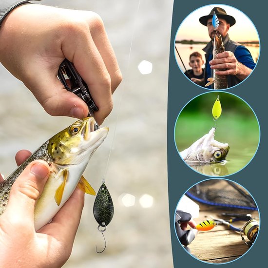 Forel Kunstaas Set - 16 Stuks Lepels (2.5g/3.5g/5g) - Met Opslagbox - Geschikt voor Forel, Baars en Snoek - Visserij Benodigdheden - 1 Set van Merkloos — afbeelding 3