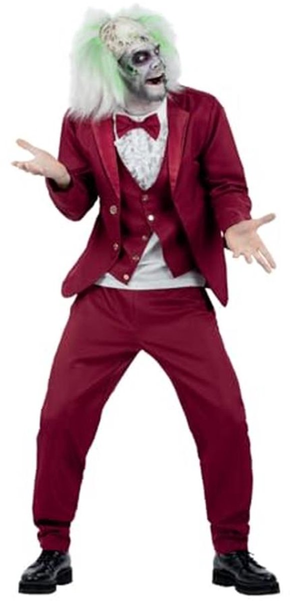 Beetlejuice Bruidegom Kostuum voor heren - Rood en Wit - L-maat (42-44)