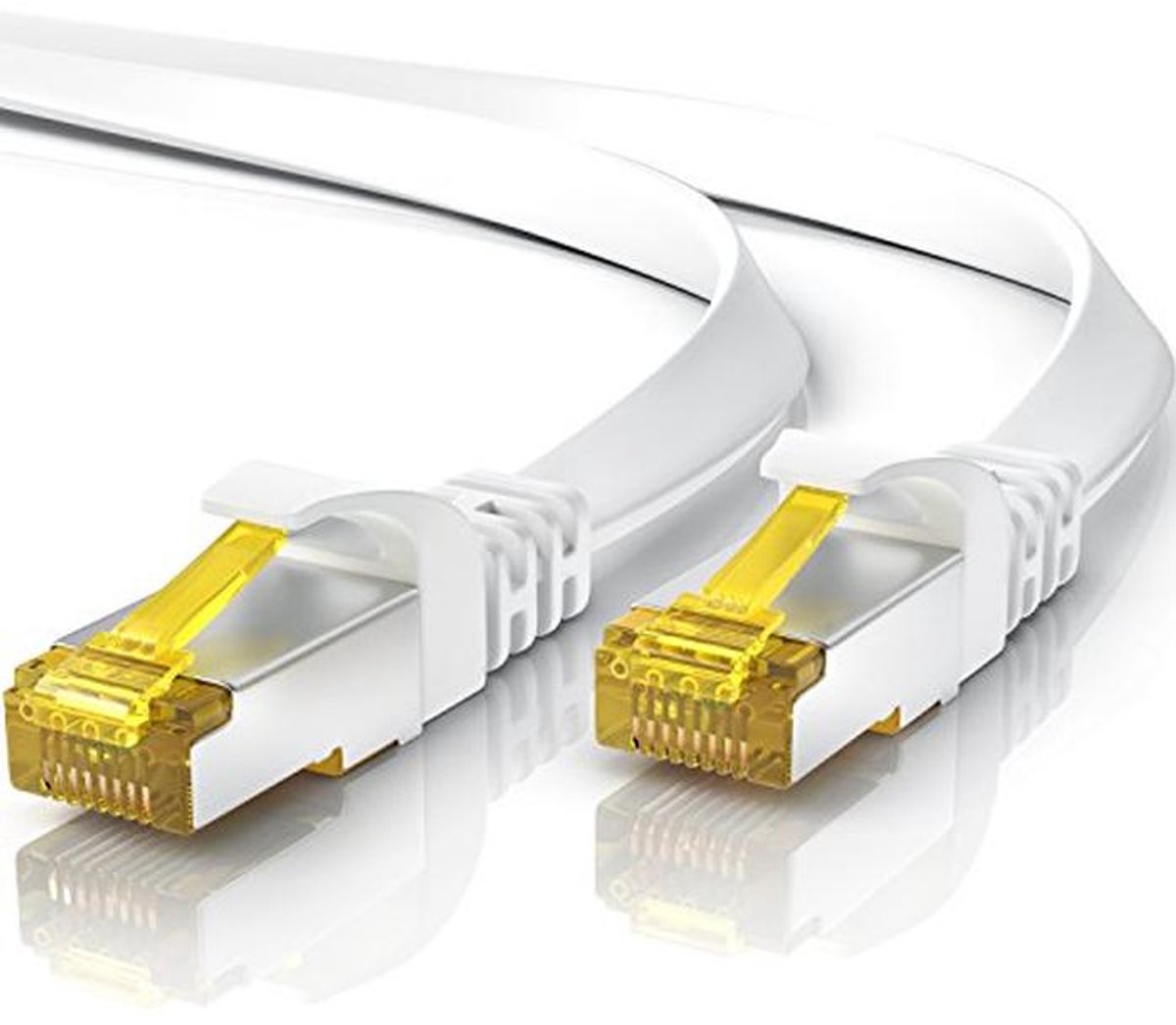 2m CAT7 Platte Netwerkkabel met CAT6a RJ45 Connector - U/FTP Afscherming 10/100/1000/10.000 MBit Patchkabel