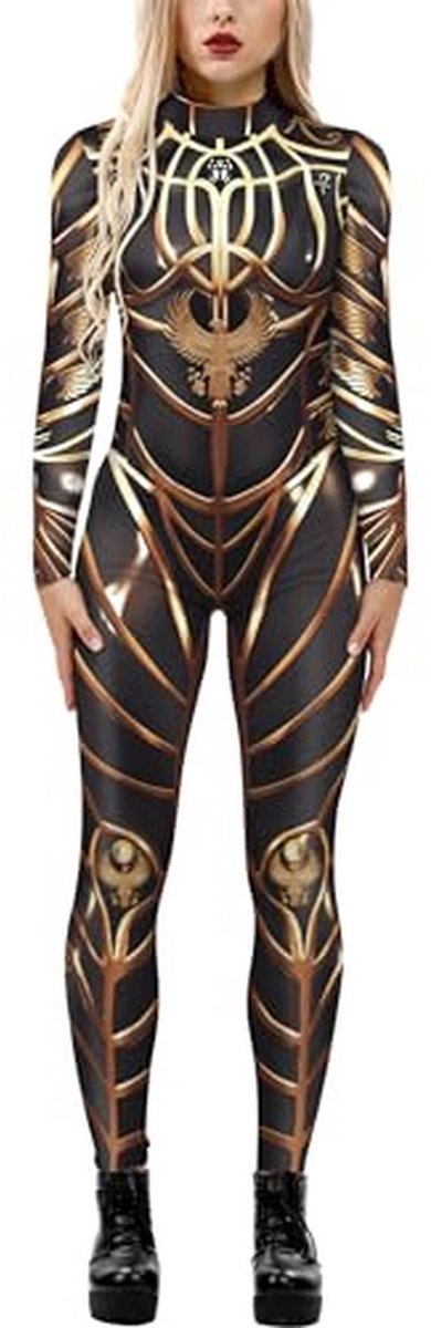 Skeletkostuum dames jumpsuit voor Halloween, carnaval en cosplay