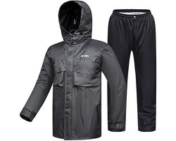 ILM Motor Regenkleding Heren Dames Waterdichte Regenjas Slijtvast, 6 Zakken, 2-Delige Set Met Jas en Broek