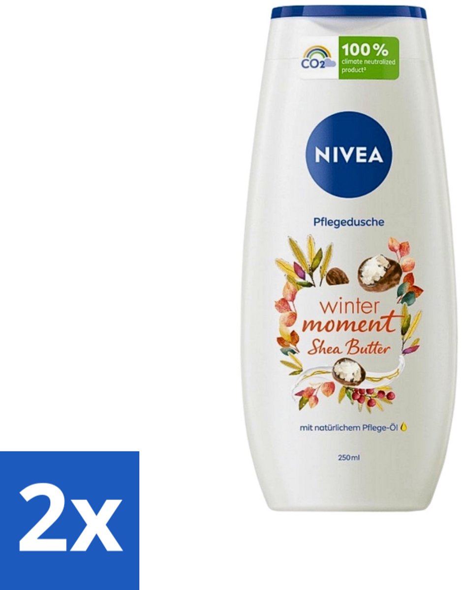 2 x Nivea - Douchegel - Winter Moment Shea Butter - 250 ml - Douchegel - Sheaboter - Winter Moment - Hydratatie - Verzorgende Douchegel